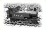 Model parní lokomotivy TWLR 1879<br/>
rozchod 127 mm<br/>meřítko 1:11