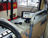 Kabina řidiče, trolejbus 14Tr. Foto 11.12.2001 © Roman Šiler