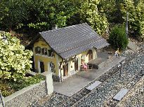 Nádraží Susch. Pola G 330999. Model dle skutečné předlohy na tratích RhB.