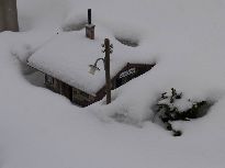 Na kolejišti jde o »Zababov - zast.«. Na snímku pod sněhem.