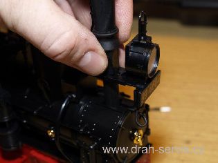 vytažení komínu s čelní lampou