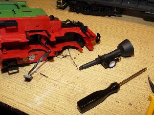 uvolněný komín s čelní lampou