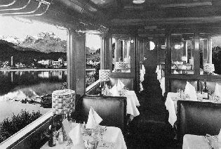 Interiér vozů MITROPA v původním stavu.